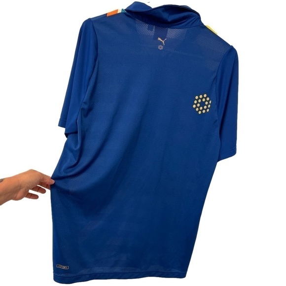 Puma men’s sport lifestyle dry fit golf polo shirt retro design size Medium - Picture 3 of 5